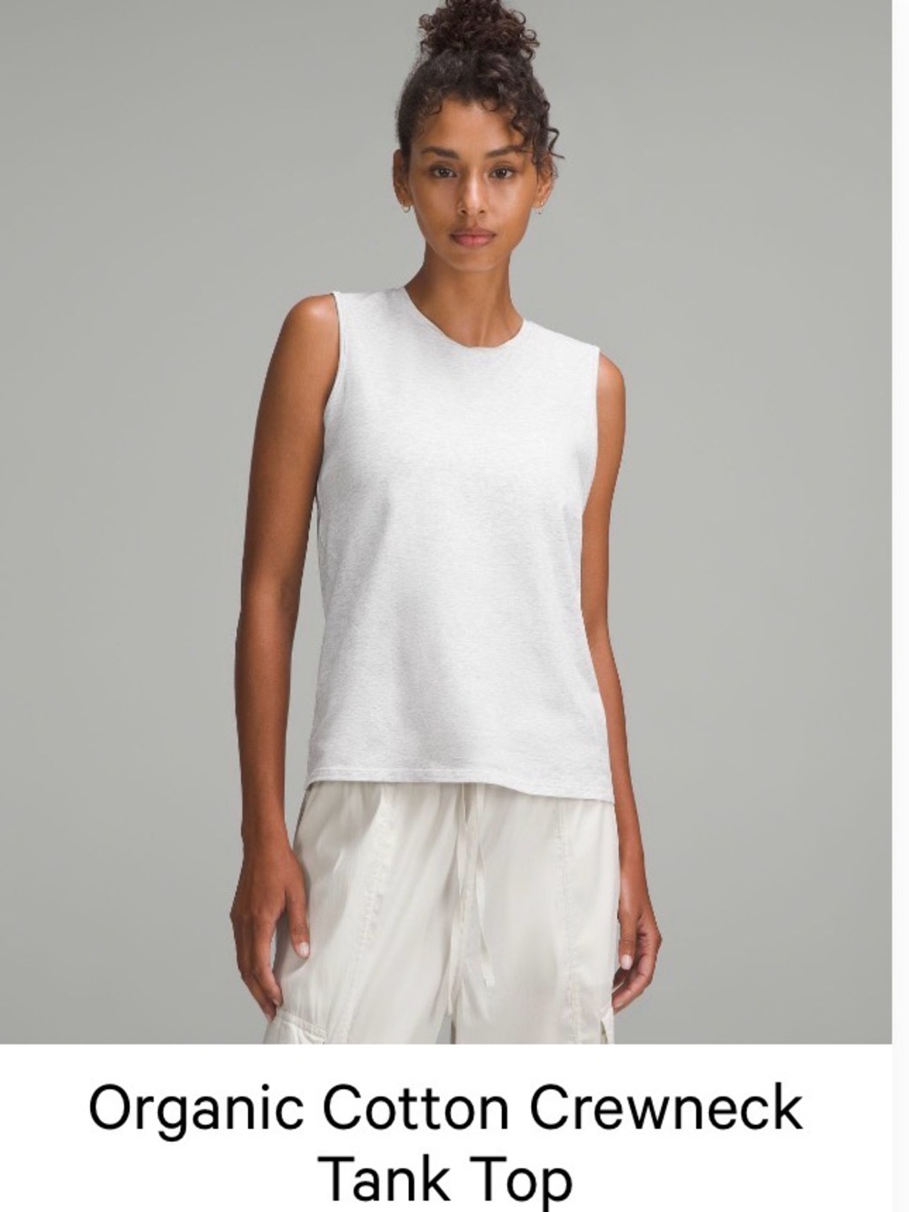 Lululemon - Organic Cotton Crewneck Tank Top - Heather Grey